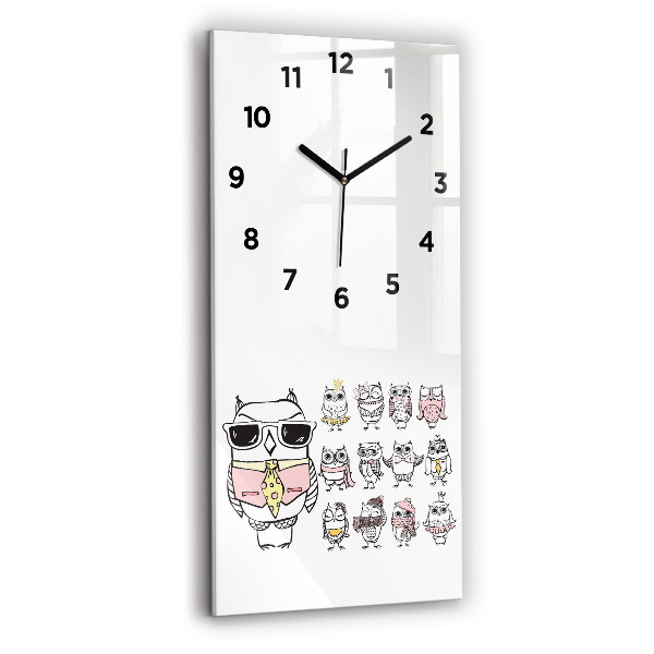Horloge murale verticale Affiche vintage de hibou