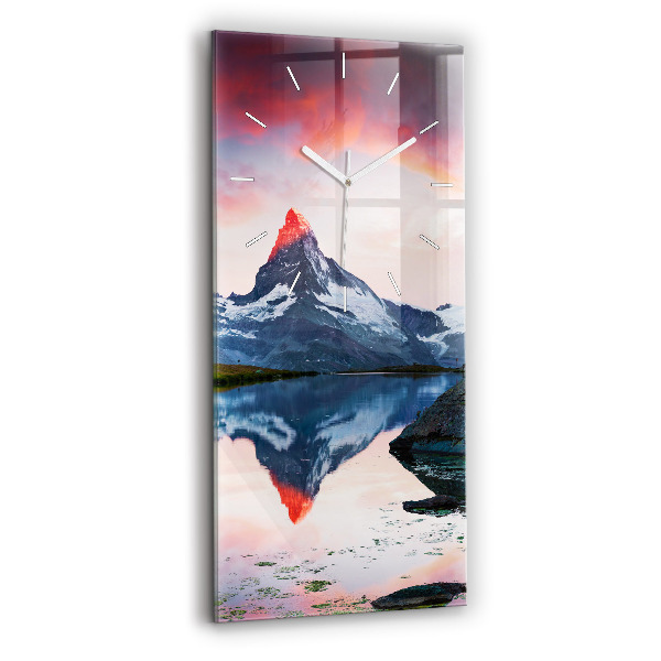 Horloge murale verticale Lac Stellisee Matterhorn