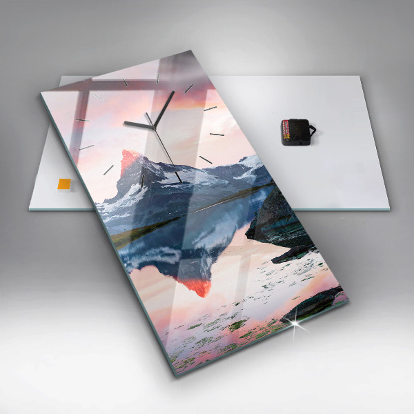 Horloge murale verticale Lac Stellisee Matterhorn