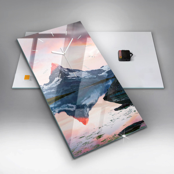 Horloge murale verticale Lac Stellisee Matterhorn