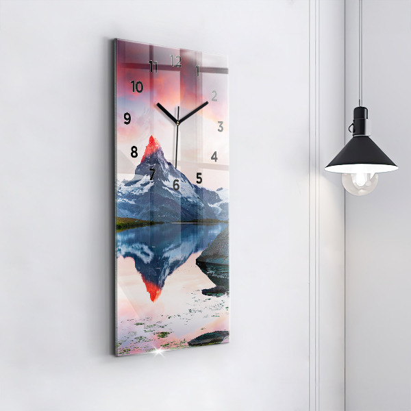 Horloge murale verticale Lac Stellisee Matterhorn