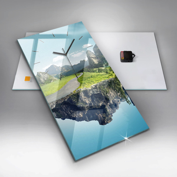 Horloge murale verticale 'L''île volante'