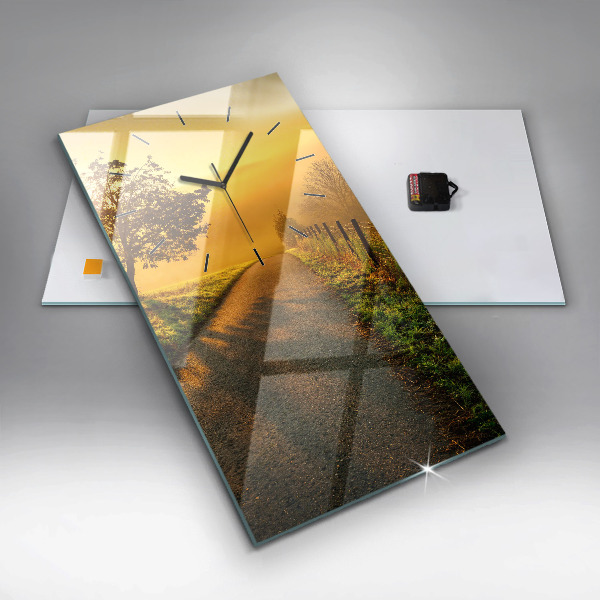 Horloge murale verticale Brouillard au lever du soleil