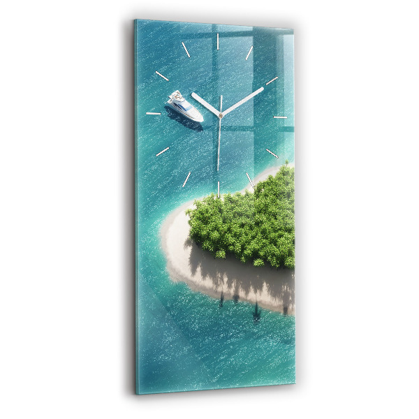 Horloge murale verticale Île du Cœur