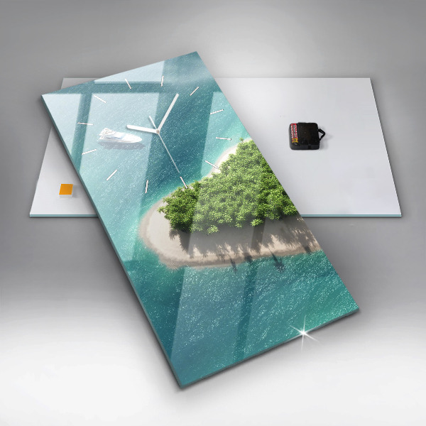 Horloge murale verticale Île du Cœur