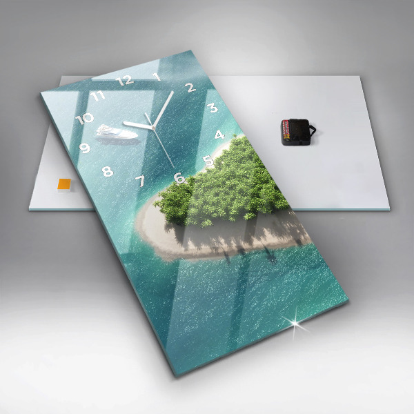 Horloge murale verticale Île du Cœur