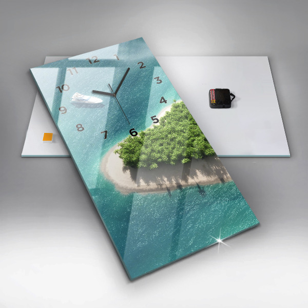 Horloge murale verticale Île du Cœur