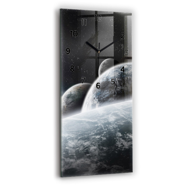 Horloge rectangulaire verticale 'L''espace et les planètes'