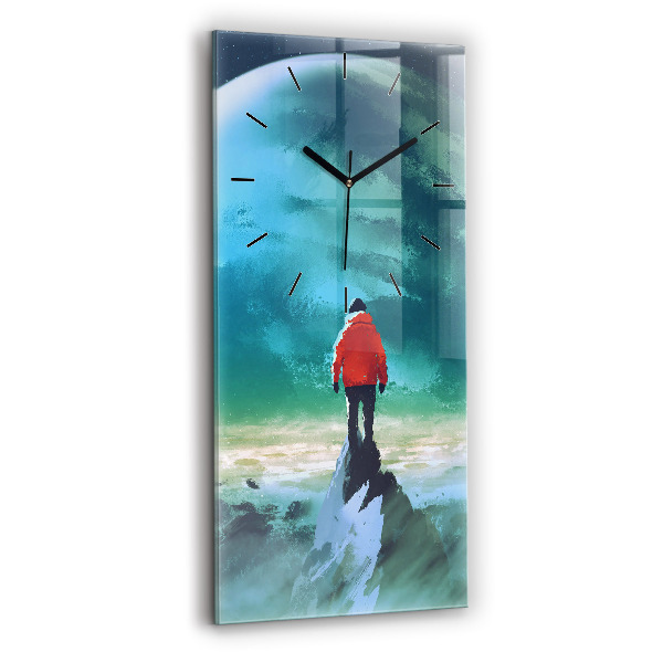 Horloge murale verticale 'L''homme dans la lune'