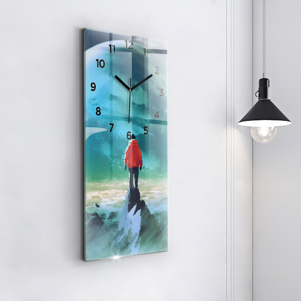 Horloge murale verticale 'L''homme dans la lune'