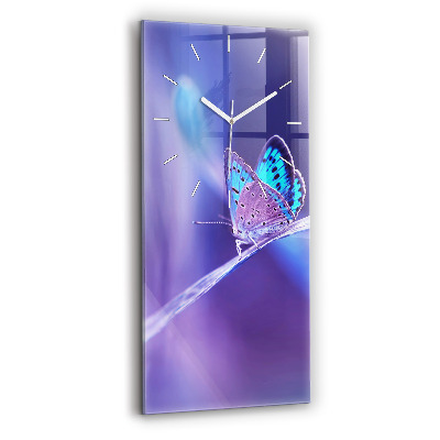 Horloge murale verticale 'Papillon sur l''herbe'