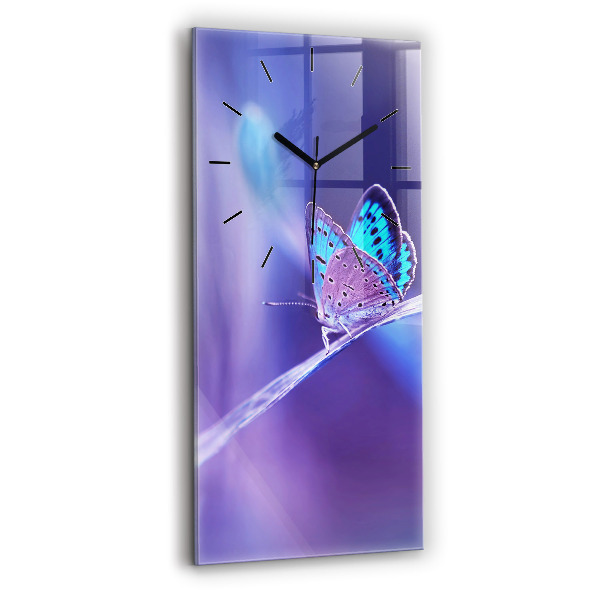 Horloge murale verticale 'Papillon sur l''herbe'