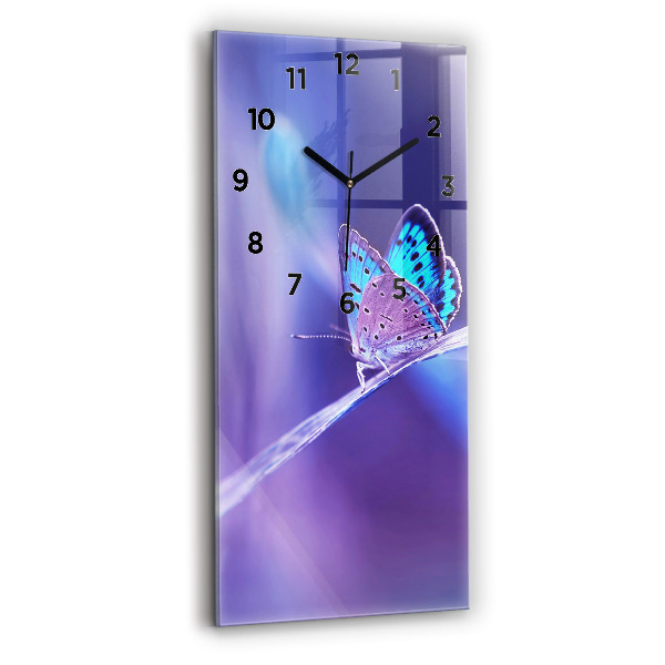 Horloge murale verticale 'Papillon sur l''herbe'