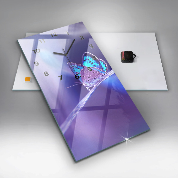 Horloge murale verticale 'Papillon sur l''herbe'