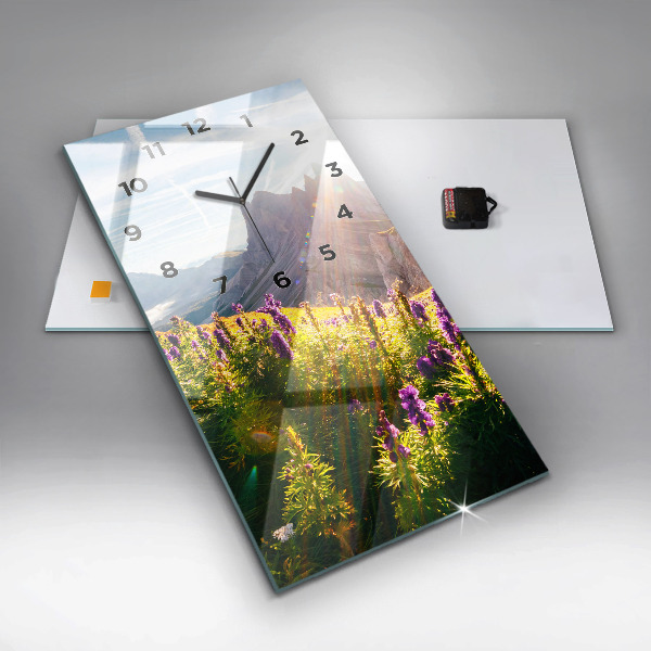 Horloge murale verticale Prairie de lavande