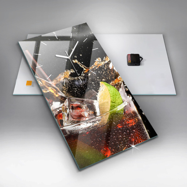 Horloge rectangulaire verticale Boire avec de la glace