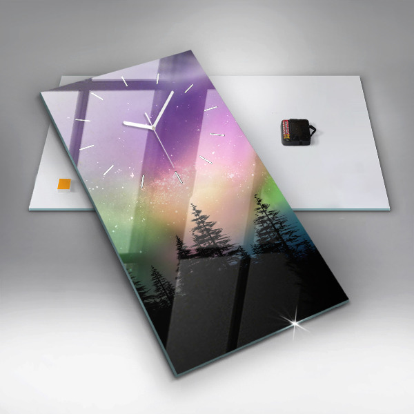 Horloge murale verticale Aurores boréales
