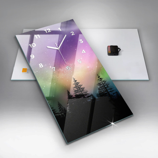 Horloge murale verticale Aurores boréales