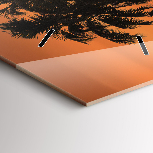 Horloge murale verticale Coucher de soleil et palmiers