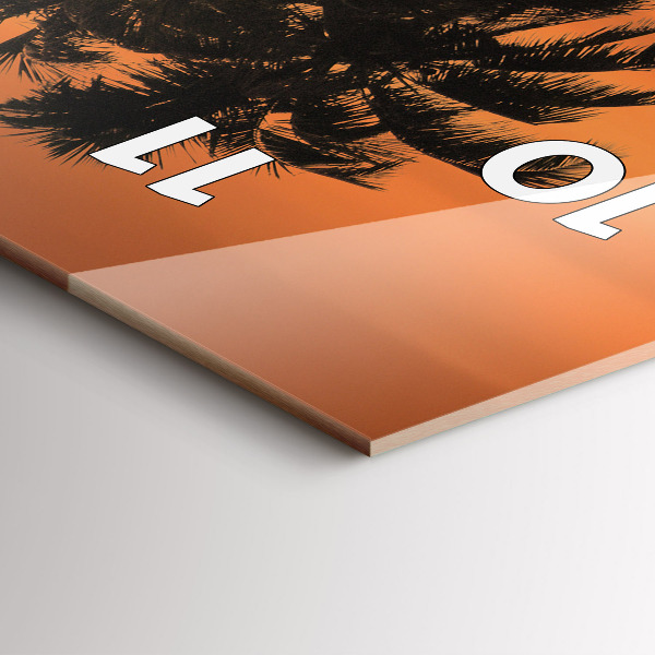 Horloge murale verticale Coucher de soleil et palmiers