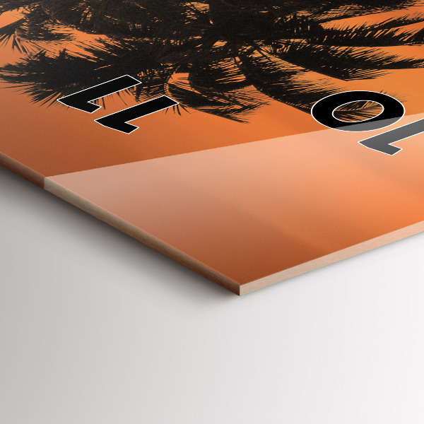 Horloge murale verticale Coucher de soleil et palmiers