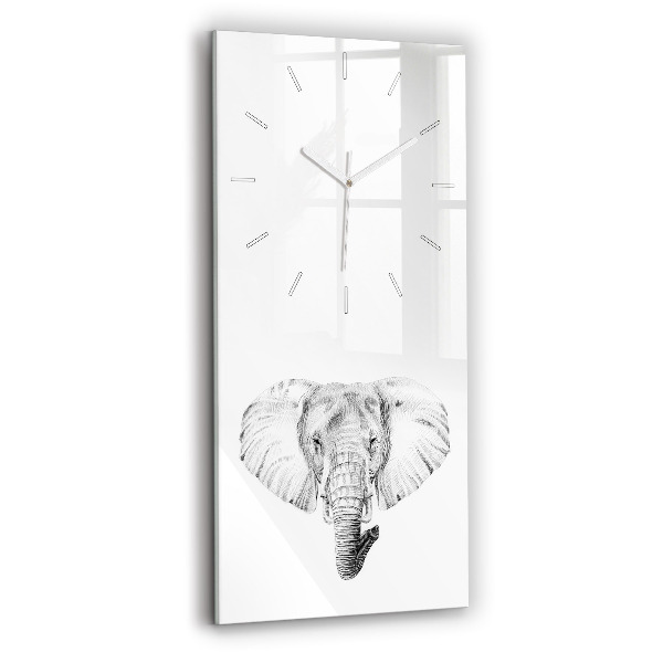 Horloge murale verticale 'Tête d''éléphant graphique'