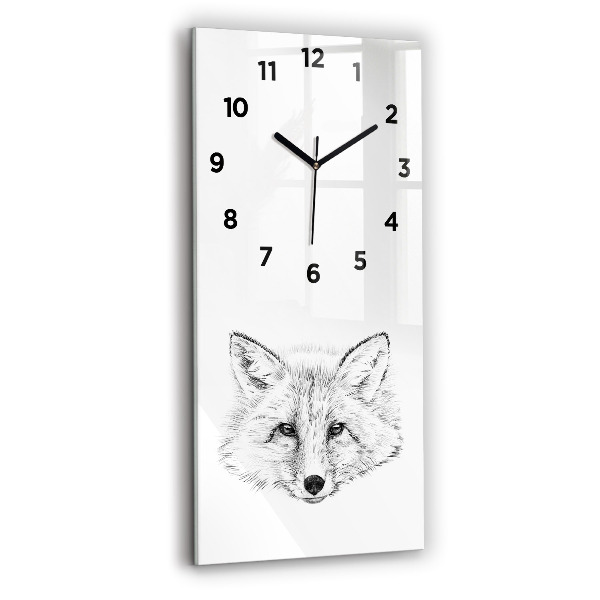 Horloge murale verticale Tête de renard graphique