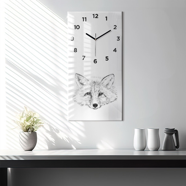 Horloge murale verticale Tête de renard graphique