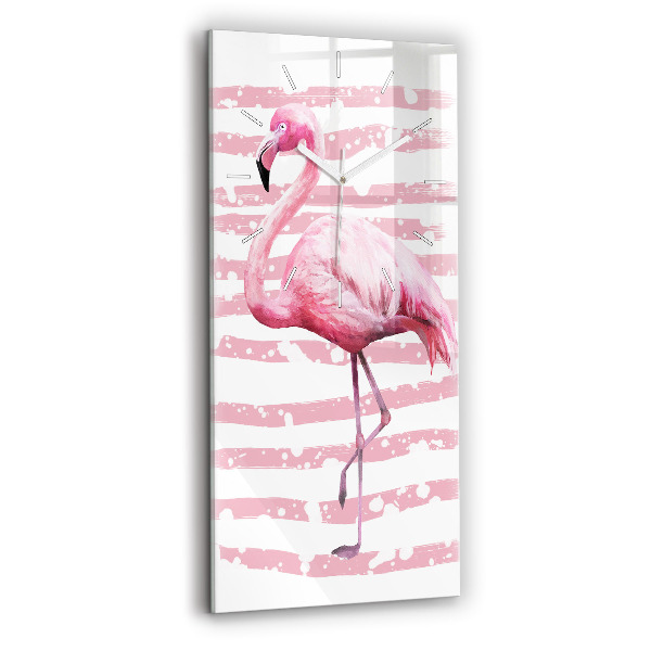 Horloge murale verticale Graphique Flamingo