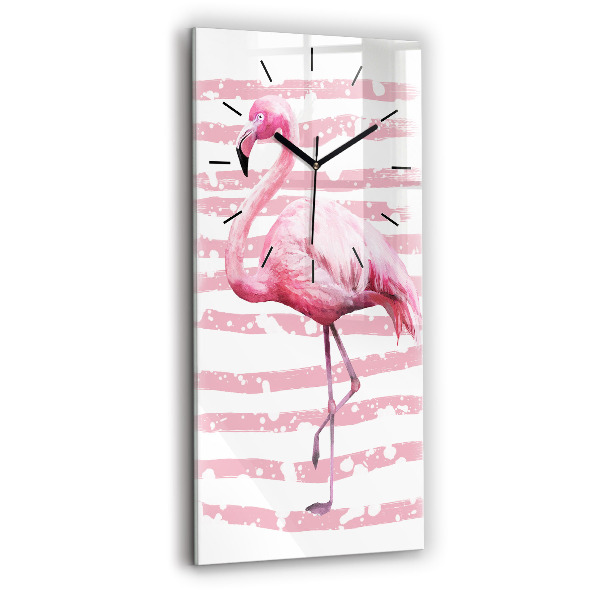 Horloge murale verticale Graphique Flamingo