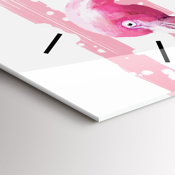 Horloge murale verticale Graphique Flamingo