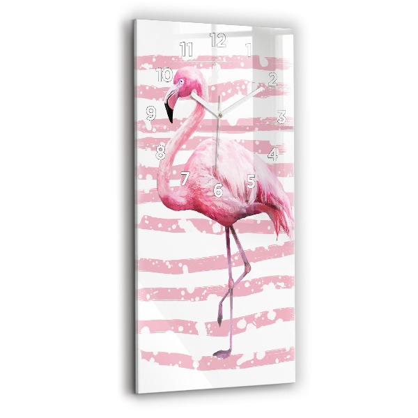 Horloge murale verticale Graphique Flamingo
