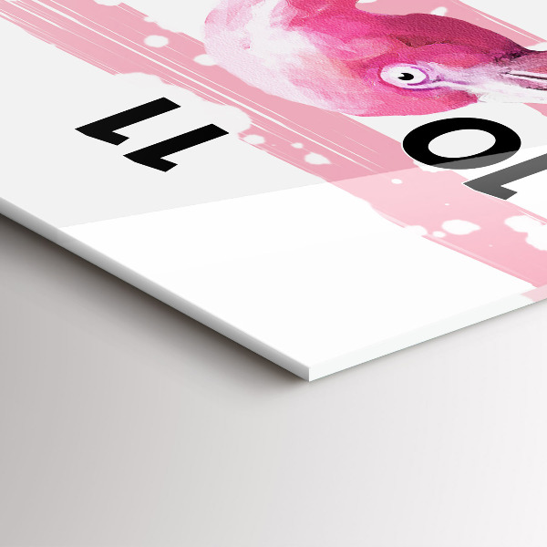 Horloge murale verticale Graphique Flamingo