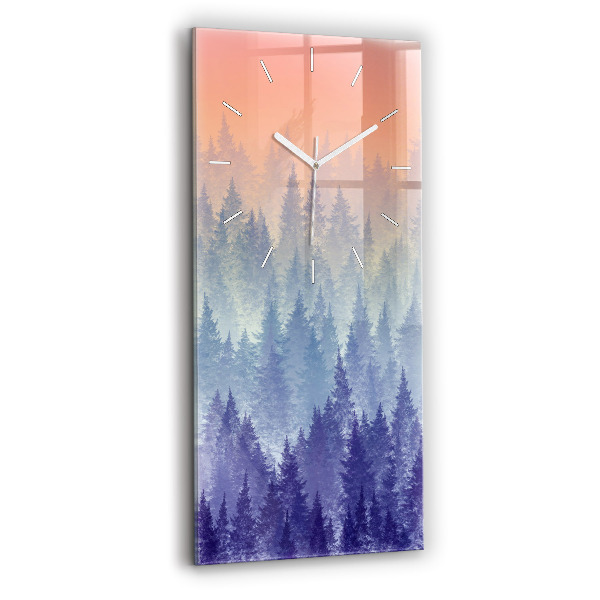Horloge murale verticale Forêt dans le brouillard