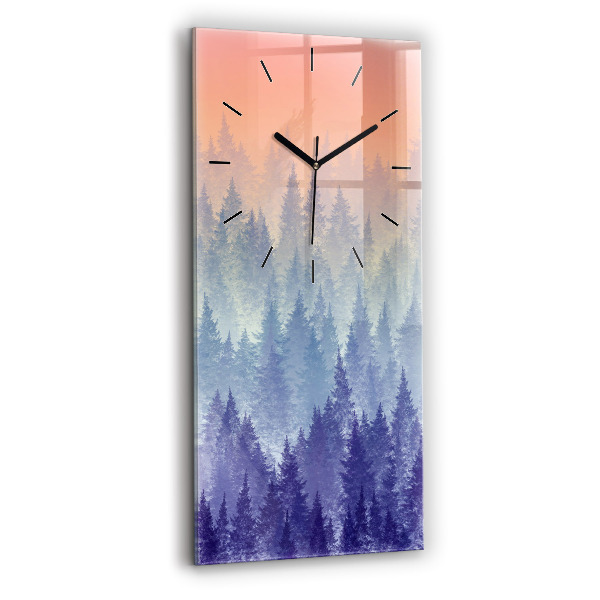 Horloge murale verticale Forêt dans le brouillard
