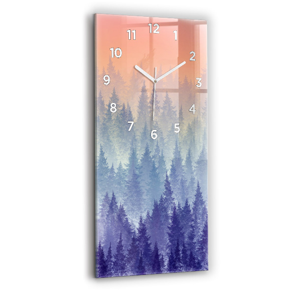 Horloge murale verticale Forêt dans le brouillard