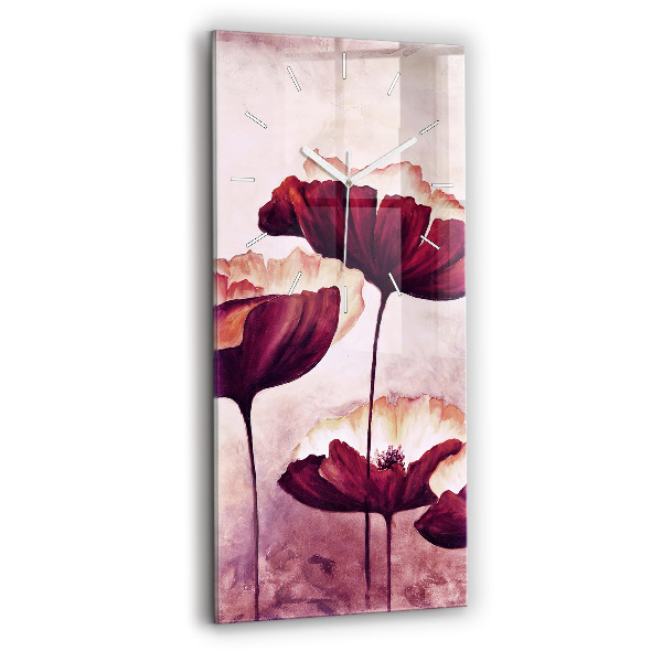 Horloge murale verticale Coquelicots en fleurs