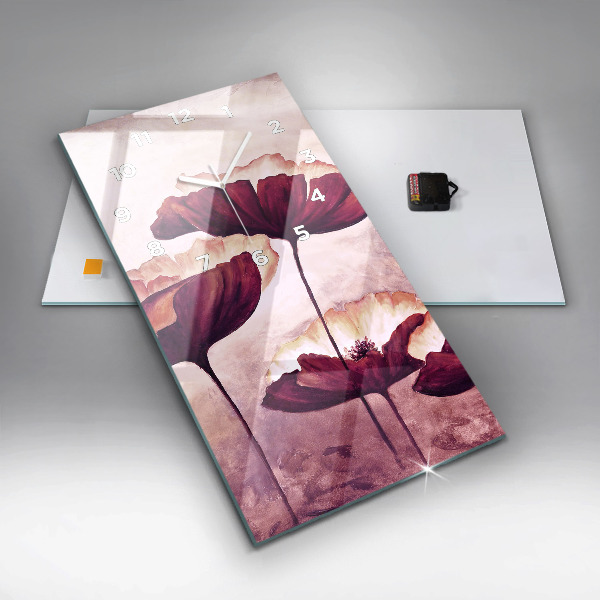 Horloge murale verticale Coquelicots en fleurs