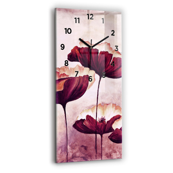 Horloge murale verticale Coquelicots en fleurs
