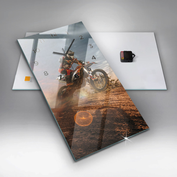 Horloge murale verticale Homme sur une moto