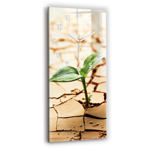 Horloge rectangulaire verticale Planter dans un sol sec