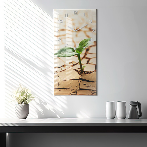 Horloge rectangulaire verticale Planter dans un sol sec
