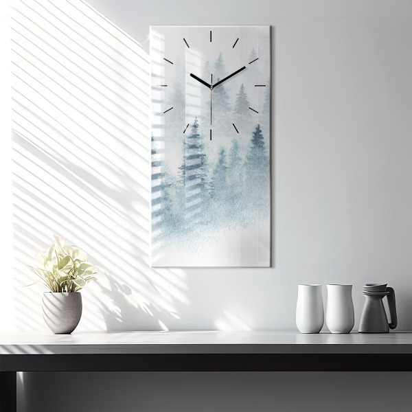 Horloge murale verticale 'Forêt d''hiver'