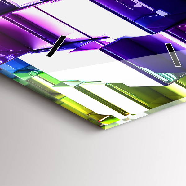 Horloge rectangulaire verticale Cubes colorés