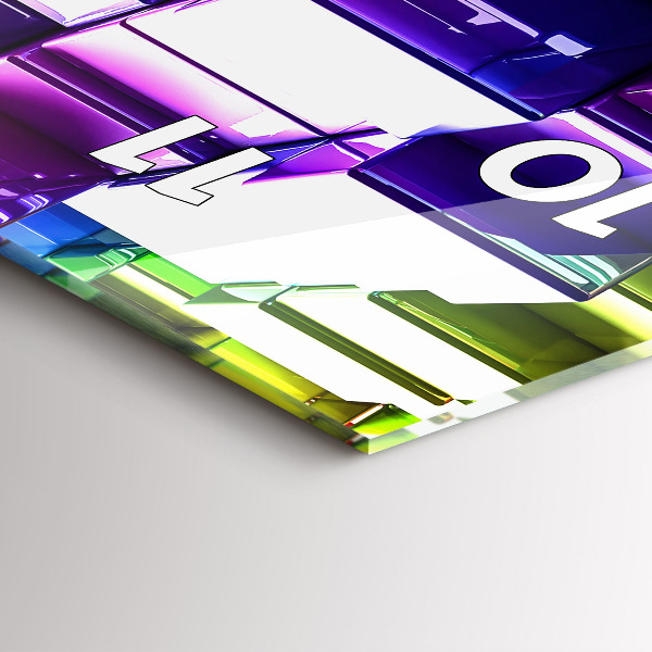 Horloge rectangulaire verticale Cubes colorés