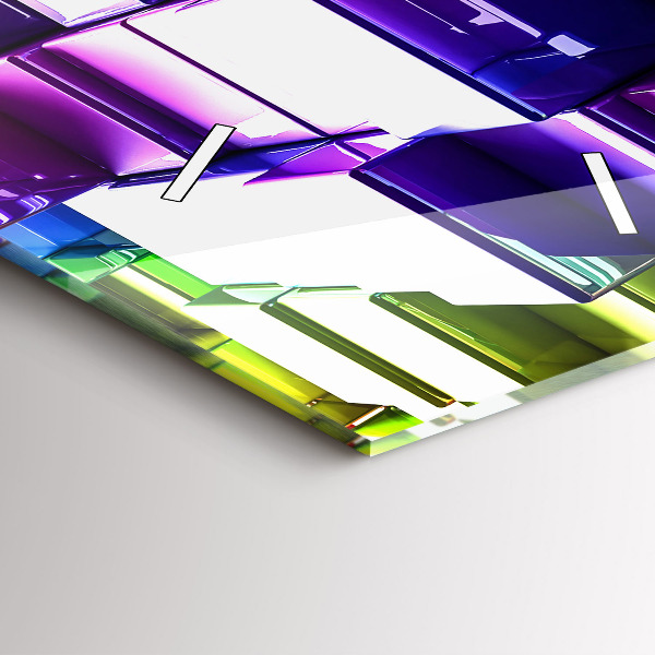 Horloge rectangulaire verticale Cubes colorés