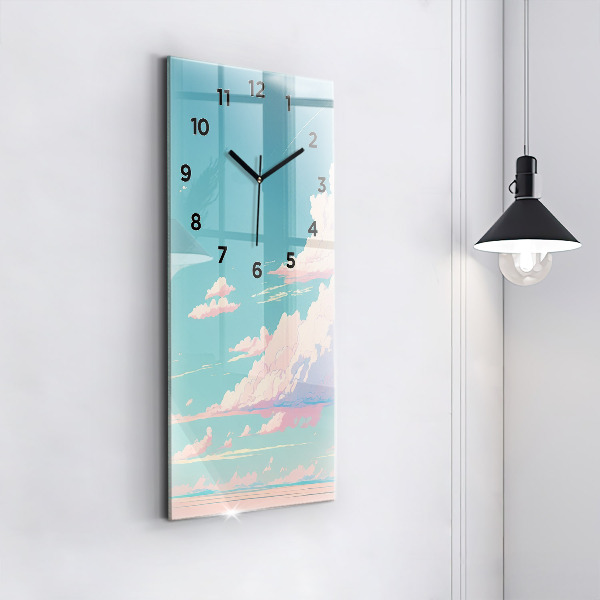 Horloge murale verticale Couleur pastel du ciel