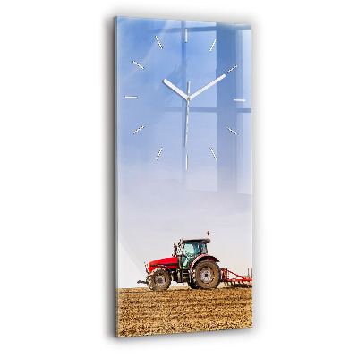 Horloge rectangulaire verticale Un agriculteur sur un tracteur