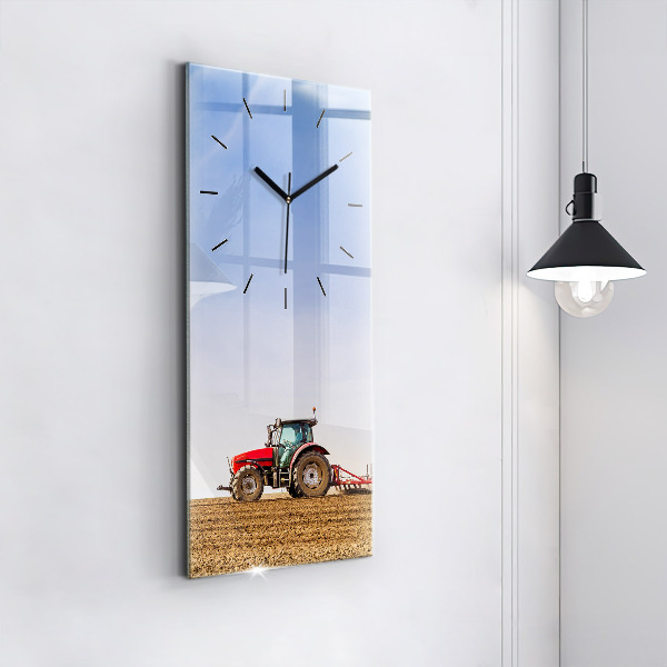 Horloge rectangulaire verticale Un agriculteur sur un tracteur