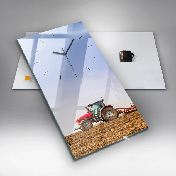 Horloge rectangulaire verticale Un agriculteur sur un tracteur